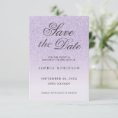 Modern Elegant paars Save the Date Sweet 16 (Staand voorkant)