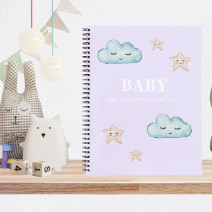 Modern Elegant Paarse Baby cadeau voor mama om te  Notitieboek