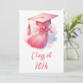 Modern Elegant Pastel Afstuderen Kaart (Staand voorkant)