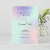 Modern Elegant Pastel Roze Mint Paarse Gradient Kaart (Staand voorkant)