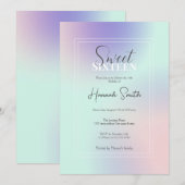 Modern Elegant Pastel Roze Mint Paarse Gradient Kaart (Voorkant / Achterkant)