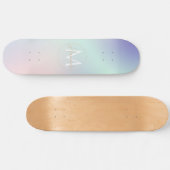 Modern Elegant Pastel Roze Mint Paarse Gradient Skateboard (Horizontaal)