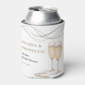 Modern Elegant Pearls en Prosecco Vrijgezellenfees Blikjeskoeler (Blikje Voorkant)
