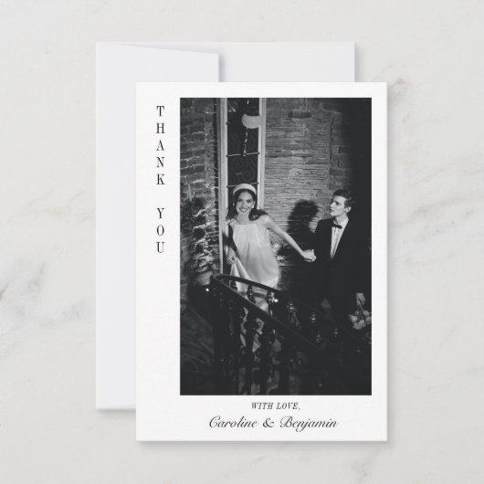 Modern Elegant Personalized Message Weddenschap Bedankkaart (Voorkant)