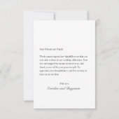Modern Elegant Personalized Message Weddenschap Bedankkaart (Achterkant)
