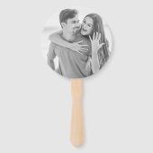 Modern Elegant Persoonlijk Monogram Foto Weddensch Handwaaier (Achterkant)