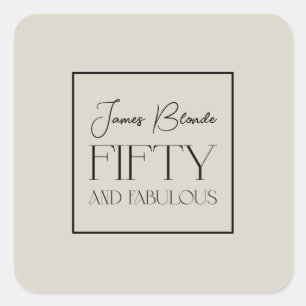 Modern Elegant Persoonlijke Vijftigste Dag Vierkante Sticker