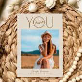 Modern Elegant Photo Afstuderen Bedankkaart