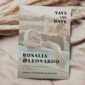 Modern Elegant Photo bruiloft bespaar de datum Kaart