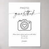 Modern Elegant Photo Polaroid Gastenboek Sign Poster (Voorkant)