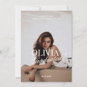 Modern Elegant Photo Typography Script Grad Party Kaart (Voorkant)