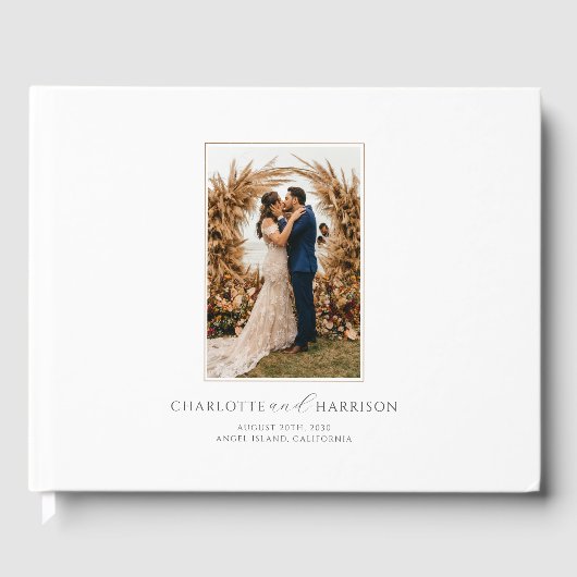 Modern Elegant Photo Wedding Gastenboek (Voorkant)