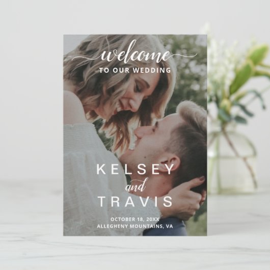 Modern Elegant Photo Wedding Programma (Staand voorkant)