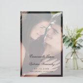 Modern Elegant Photo Wedding Programme (Staand voorkant)