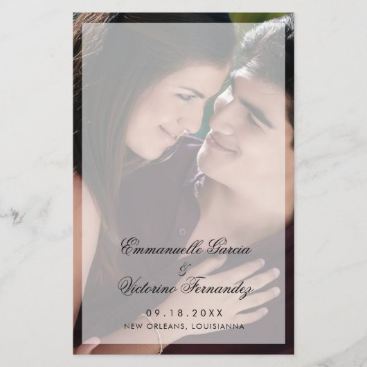 Modern Elegant Photo Wedding Programme (Voorkant)