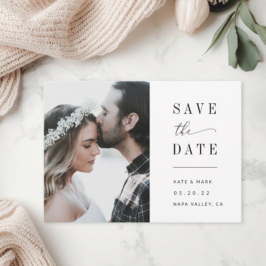 Modern Elegant Photo Wedding Save The Date