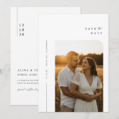 Modern Elegant Photo Wedding Save The Date (Voorkant / Achterkant)