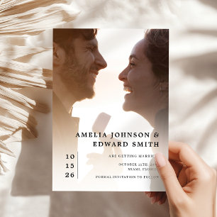 Modern Elegant Photo Wedding Save the Date Kaart