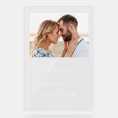 Modern Elegant Photo Wedding Welcome Acryl Bord (Voorkant)