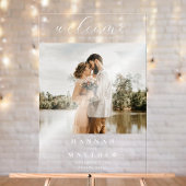Modern Elegant Photo Wedding Welcome Acryl Bord