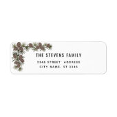 Modern elegant pine branch Label (Voorkant)