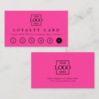 Modern Elegant Pink Branded Business Logo Reward Klantenkaartje
