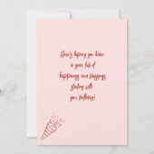 Modern Elegant Pink foto Birthday Kaart (Achterkant)