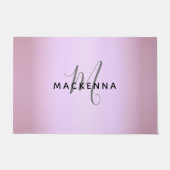 Modern Elegant Pink Girly Monogram Script Name     Deurmat (Voorkant)