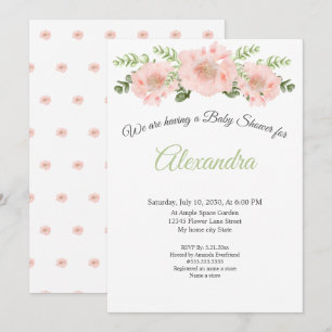 Modern Elegant Pink Poppy floral afstuderen Annou Aankondiging