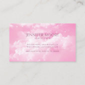 Modern Elegant Pink White Sparkle Clouds Custom Visitekaartje (Achterkant)
