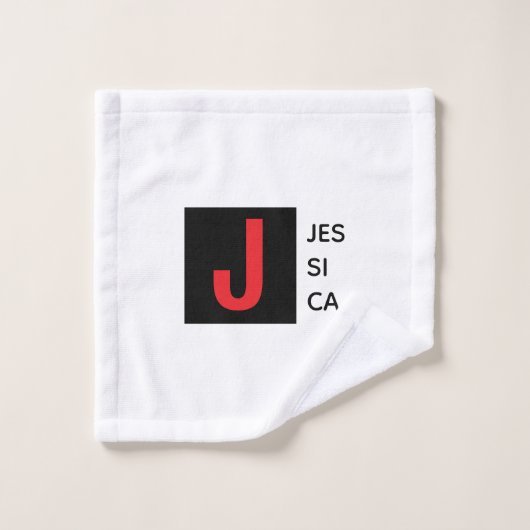 Modern Elegant Plain Professional Name Monogram (Gant de toilette)
