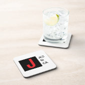 Modern Elegant Plain Professional Name Monogram Bier Onderzetter (Rechterzijde)