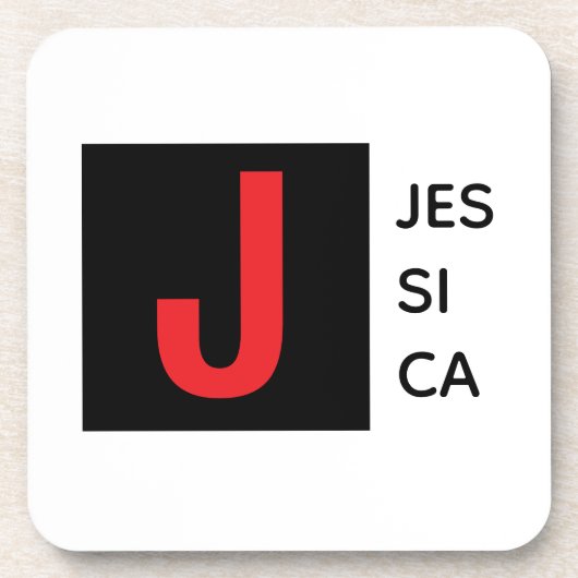 Modern Elegant Plain Professional Name Monogram Bier Onderzetter (Voorkant)