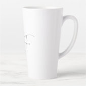 Modern Elegant Plain Professional Name Monogram Latte Mok (Rechts)