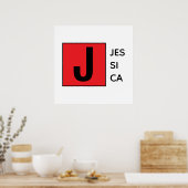 Modern Elegant Plain Professional Name Monogram Poster (Keuken)