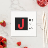 Modern Elegant Plain Professional Name Monogram Servet (Insitu)