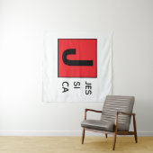 Modern Elegant Plain Professional Name Monogram Wandkleed (In Situ (horizontaal))