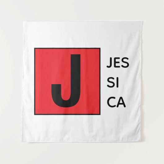 Modern Elegant Plain Professional Name Monogram Wandkleed (Voorkant)