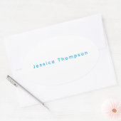 Modern Elegant Plain Simple Professional Name Ovale Sticker (Envelop)