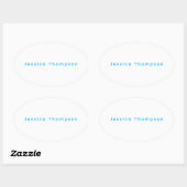 Modern Elegant Plain Simple Professional Name Ovale Sticker (Vel)