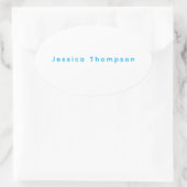 Modern Elegant Plain Simple Professional Name Ovale Sticker (Tas)