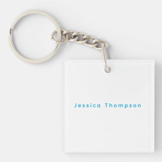 Modern Elegant Plain Simple Professional Name Sleutelhanger (voorkant)