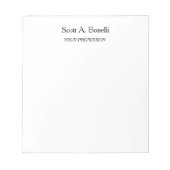 Modern Elegant Plain Simple White Special Notitieblok (Voorkant)