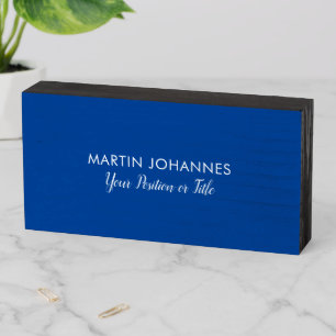 Modern Elegant Plain Stijlvol Blauw Minimalist Houten Kist Print
