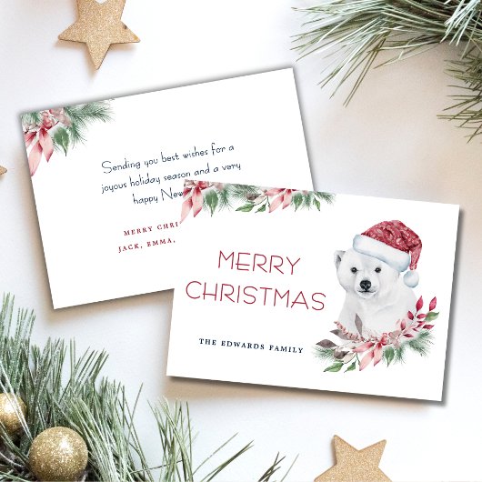 Modern Elegant Polar Beer Vrolijk Kerstfeest Feestdagenkaart