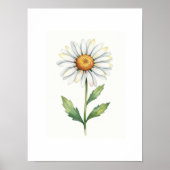 Modern Elegant Poster with Daisy Flower  (Voorkant)