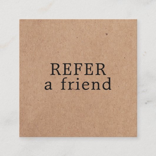 Modern Elegant Printed Kraft Beauty Aanbevelingskaartje (Voorkant)