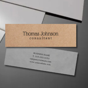Modern Elegant PRINTED Kraft Grey Consultant Mini Visitekaartje