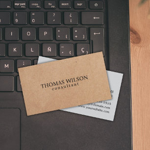 Modern Elegant PRINTED Kraft Grey Consultant Visitekaartje
