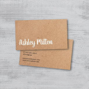 Modern Elegant Printed Kraft White Bold Consultant Visitekaartje